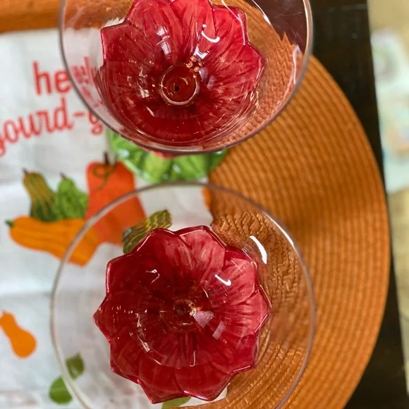 222 fifth, Dahlia Water Glasses/Goblets, Ceramic & Glass, Set of 2 - Picture 9 of 13